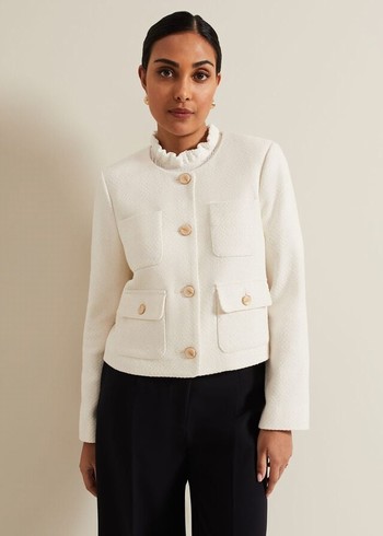 Phase Eight Petite Ripley Boucle Coats White Canada | PVBQAR-752